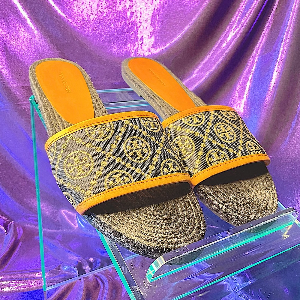 Tory Burch | T Monogram Espadrille Slides (New)